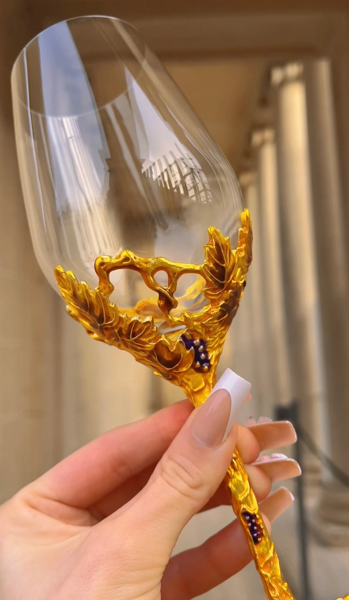 Gold Leaf Wine Glass