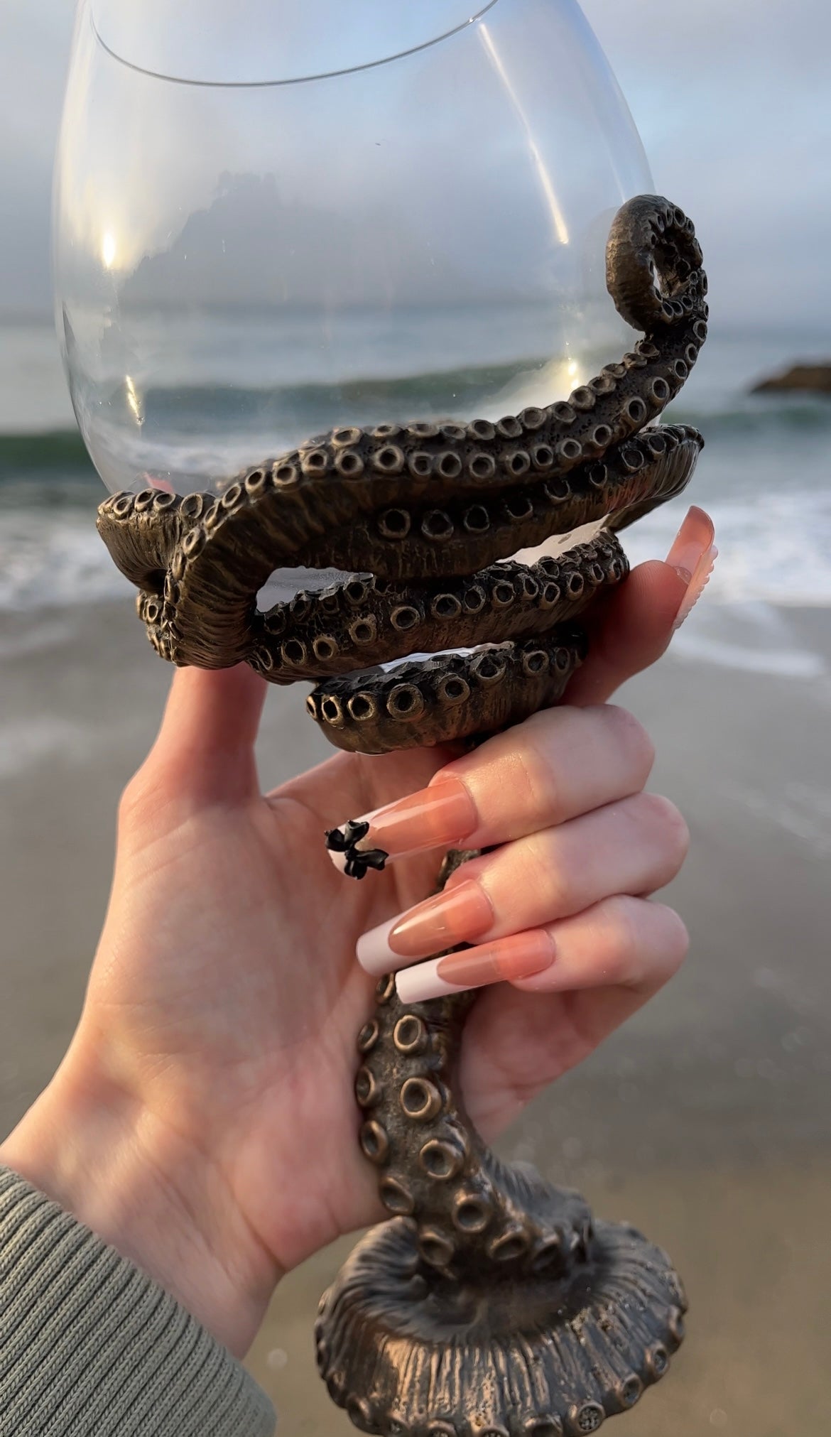 Chrome Octopus Wine Glass