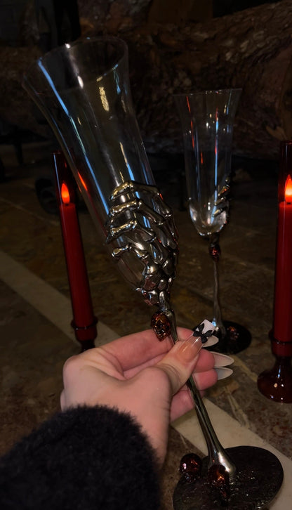 Silver Skeleton Champagne Glass
