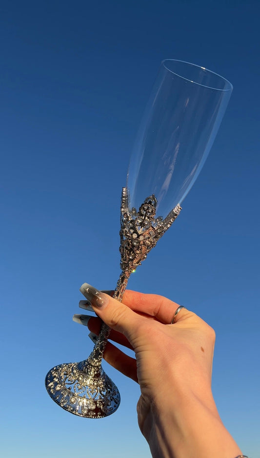 Princess Rhinestone Champagne Glass