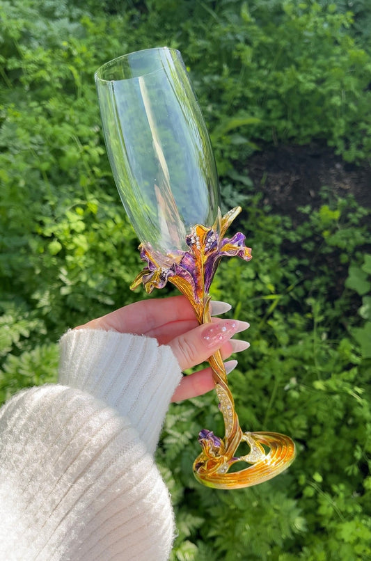 Flower Metal Champagne Glass (Set of 2)