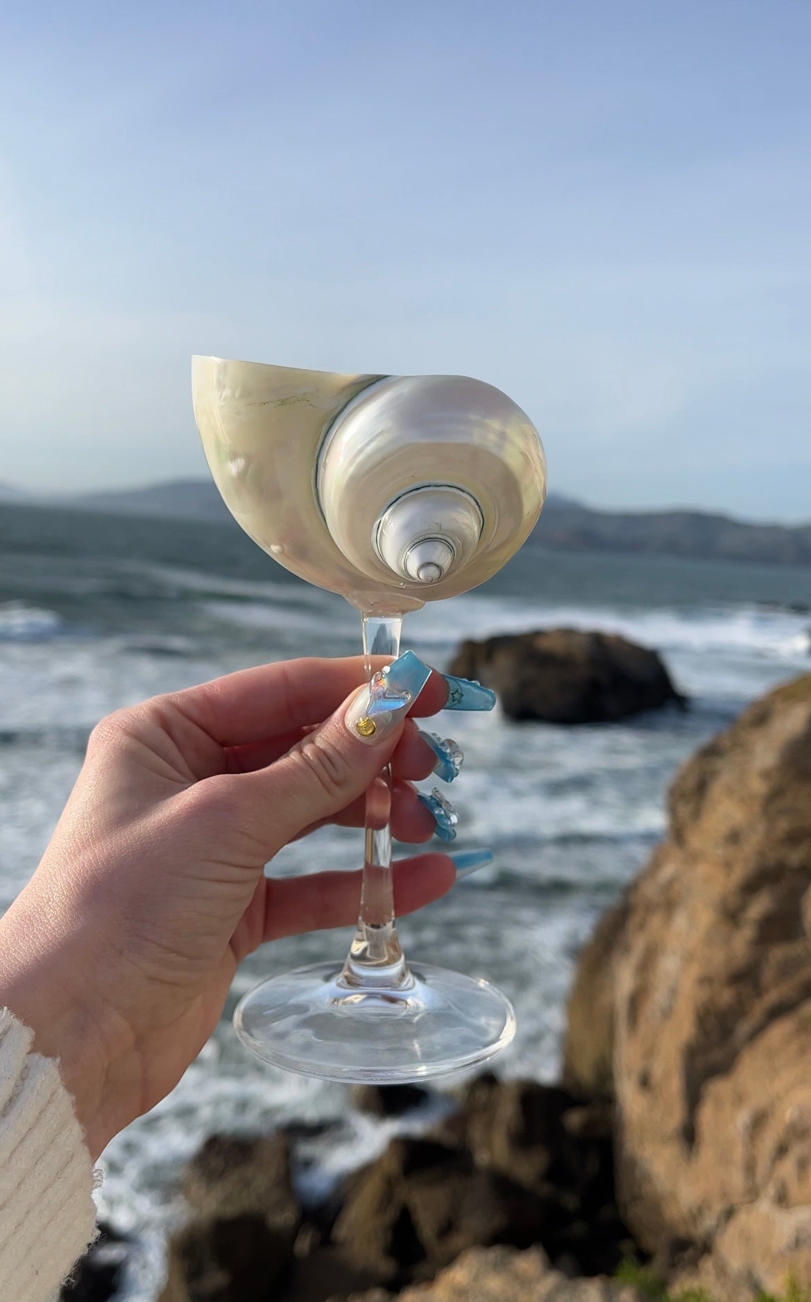 Mermaid Shell Champagne Glass