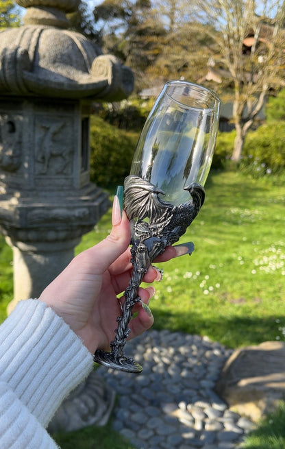 Silver Dragon Champagne Glass