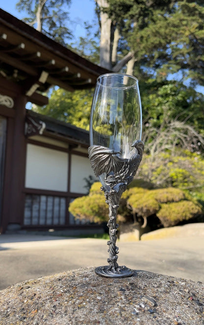 Silver Dragon Champagne Glass
