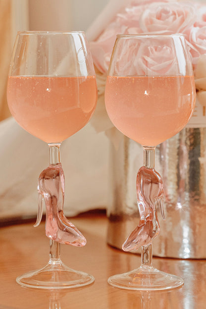 Pink Slipper Wine Glass